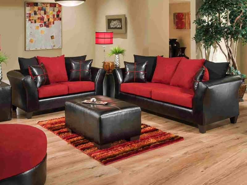 Red Sofa jefferson black/red sofa u0026 love set JKHUMRE