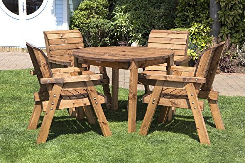 Wooden Garden Furniture wooden garden furniture hgg round wooden garden table and 4 chairs dining YOSMFDS