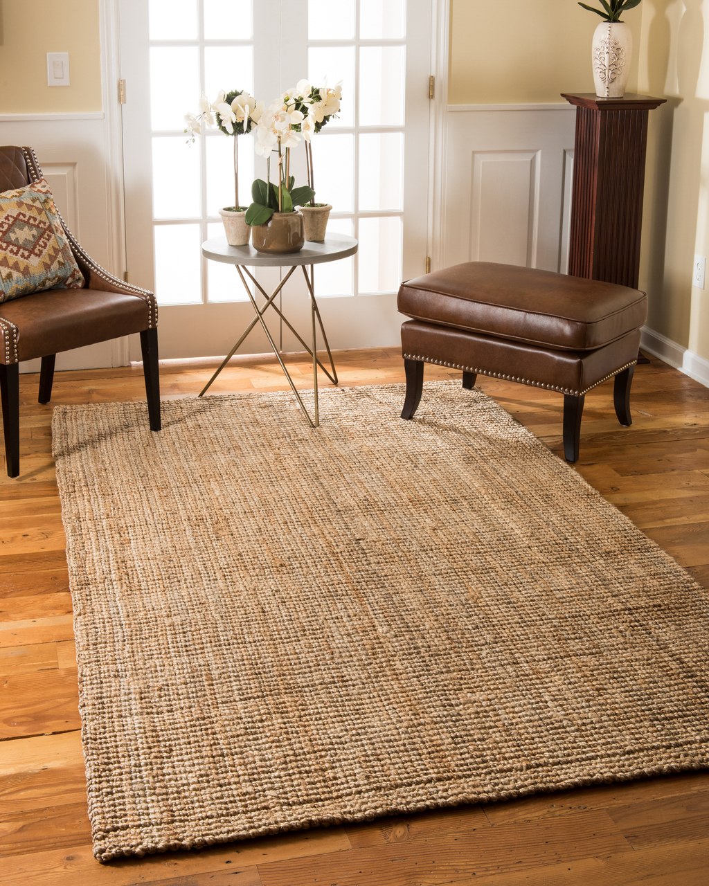 ... image alt text: chambers jute rug; earth friendly: yes; handmade: yes; VMQROOH