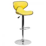 adjustable bar stools adjustable height yellow cushioned bar stool MOASSYH