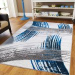 amazon.com: luxury new fashion art collection contemporary modern rugs  splat blue black XVPYCWK