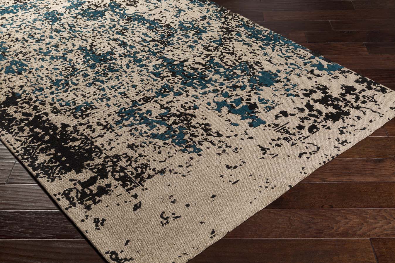 artistic rug artistic weavers egypt egt-3076 lara dark teal/grey rug NTRDGLJ