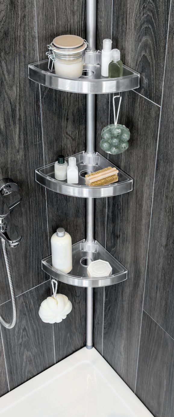 bathroom caddies home floor to ceiling aluminium shower organiser pole ATQFLMH