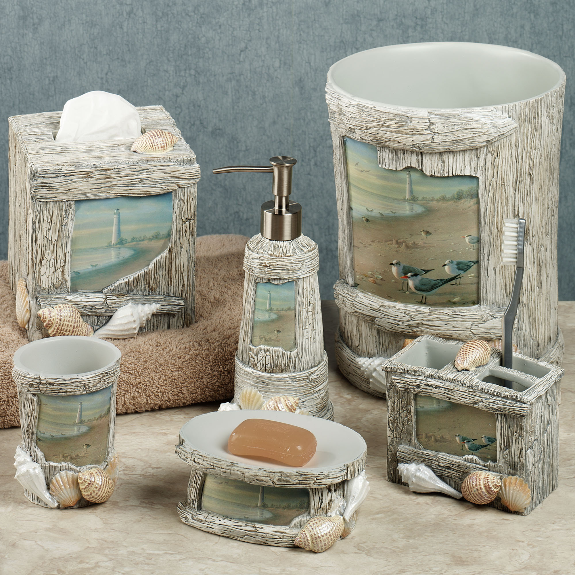 Bathroom Decor Sets enjoyable lighthouse apothecary bath accesories nautical bathroom decor sets  for decorate ocean BLBKJTK