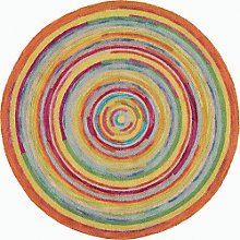 circular rugs thick textures and bright colors make this round rug, concentric squares  plush PUZKJPL