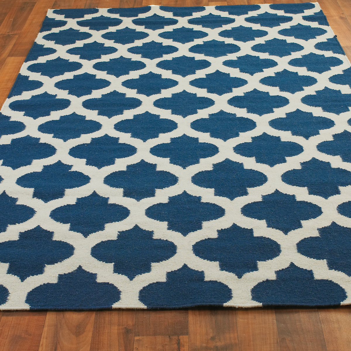 dhurrie rugs ironwork trellis dhurrie rug cobalt_blue_ivory CLHQPAY