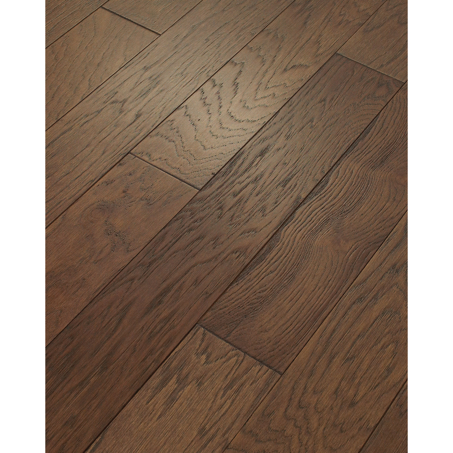 engineered flooring style selections 5-in mocha hickory engineered hardwood flooring (29.49-sq  ft) QAMKESD