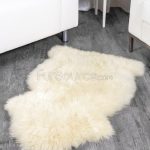 Fur rug 1 pelt eggshell white sheep fur rug (single) SZARWJN