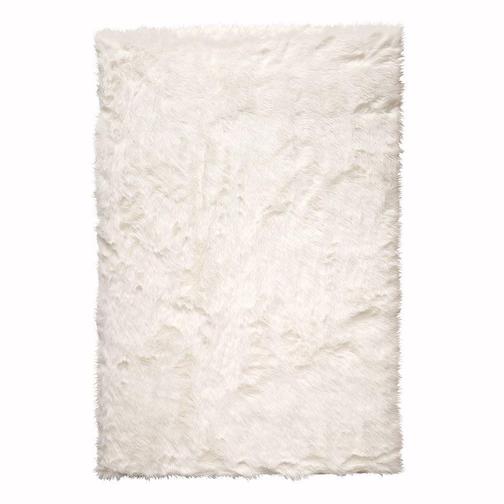 Fur rug home decorators collection faux sheepskin white 2 ft. x 3 ft. area rug BKGOIXK