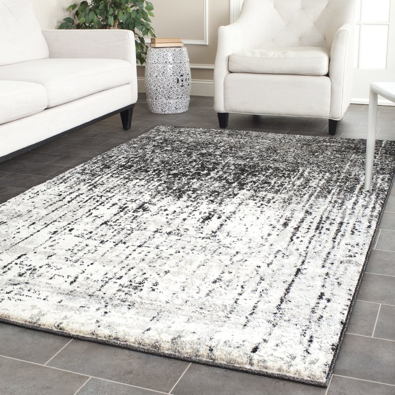 Grey rugs duron black/light grey area rug WOJUHDY