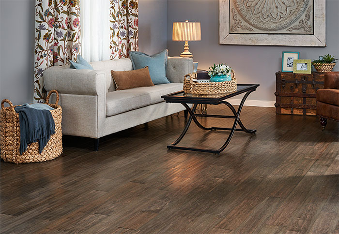 hardwood floor ideas engineered flooring with an aged look in a living room. ILQEEBW