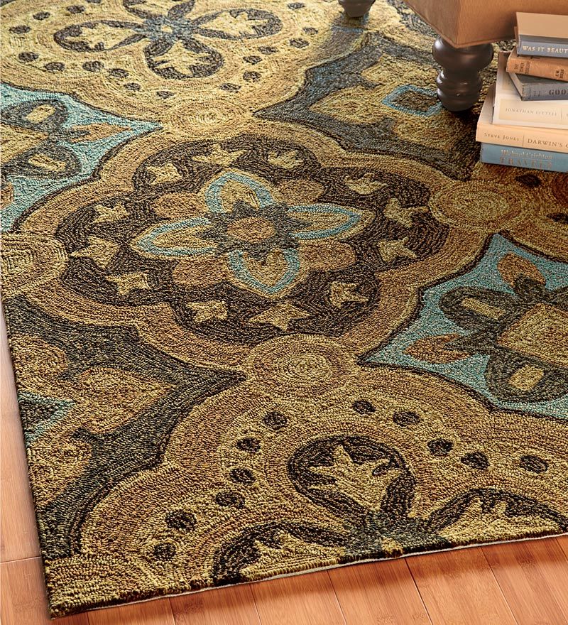 indoor outdoor carpets blue, tan and brown indoor-outdoor rug for dining room HKAWIEN