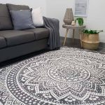 industry mandala grey and natural white modern rugs WFAMGFQ