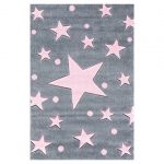 kids rugs kids rug happy rugs stars silver-gray/pink 200x300cm ... AWUGHHR