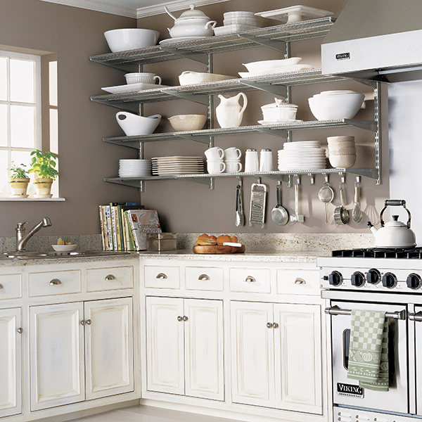 Kitchen Shelving platinum elfa kitchen wall VXJMPMK