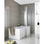 L shaped bath hudson reed square l-shaped eternalite shower bath 1700mm x 700mm/850mm  right handed TLKIJFZ