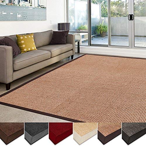 living room rug casa pura sisal rug | 100% natural fiber area rug | non-skid eco-friendly DJPHEHW