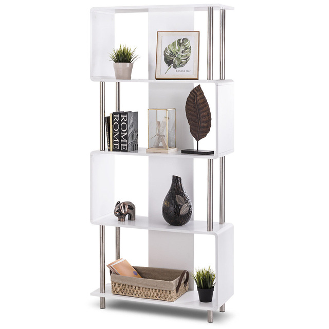 Modern Bookshelf giantex industrial style 4 shelf modern bookcase living room storage  display unit FQQAXUX