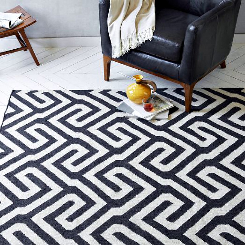 Elegance at your door step with black and white rugs