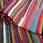 rag rugs fair trade loom recycled rag rug chindi shabby chic woven striped mat KFKIMBY