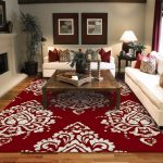 Red rugs amazon.com: new modern rugs for living room red u0026 cream flower rugs leaves LBWVRWC