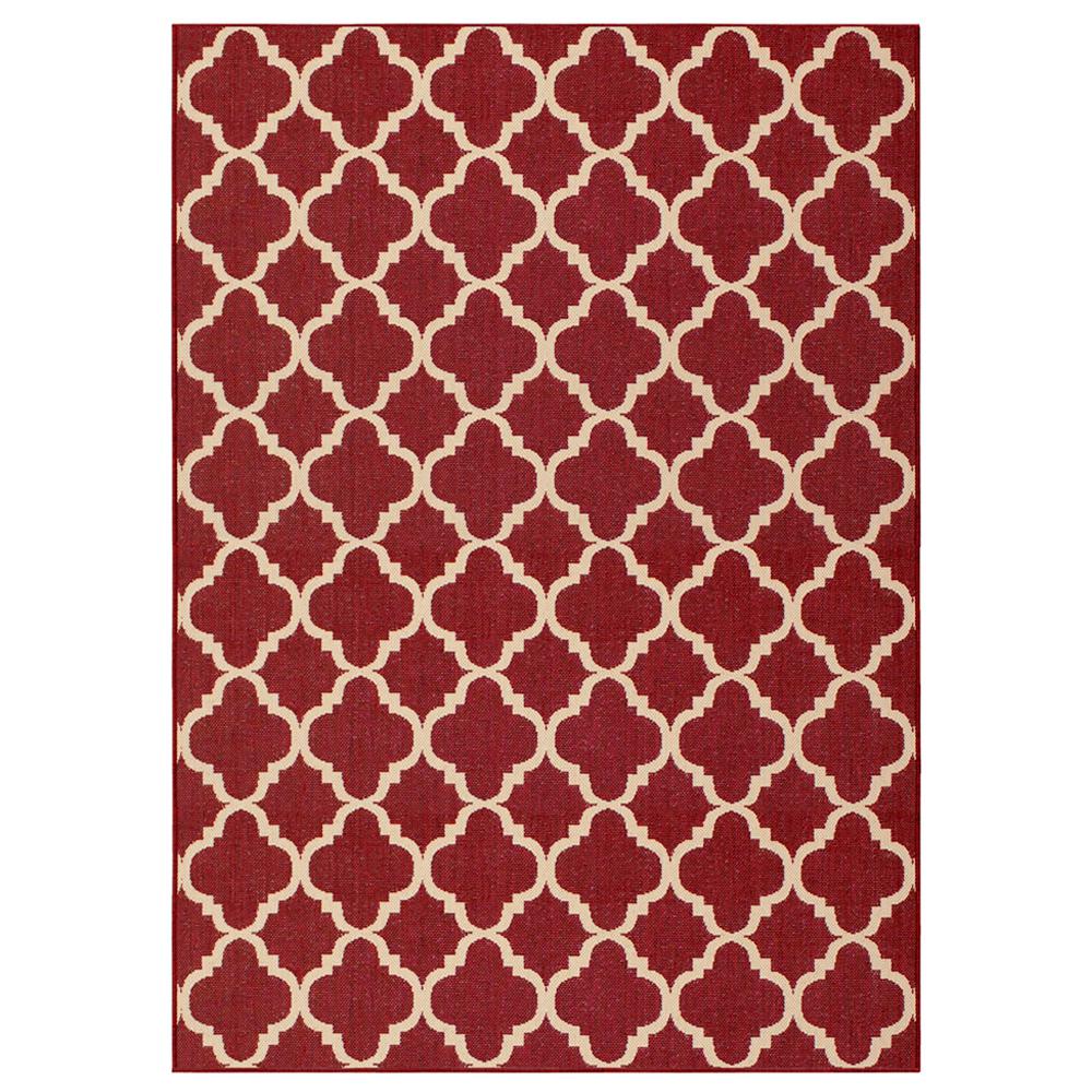 Red rugs hampton bay trellis red reversible 5 ft. x 7 ft. indoor/outdoor area ZPXBJJK