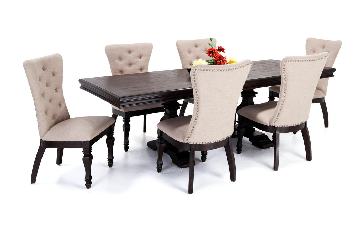 riverdale 7 piece dining set with upholstered chairs JVCJRFK