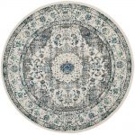 round area rugs safavieh evoke gray/ivory 7 ft. x 7 ft. round area rug ULRGWVA