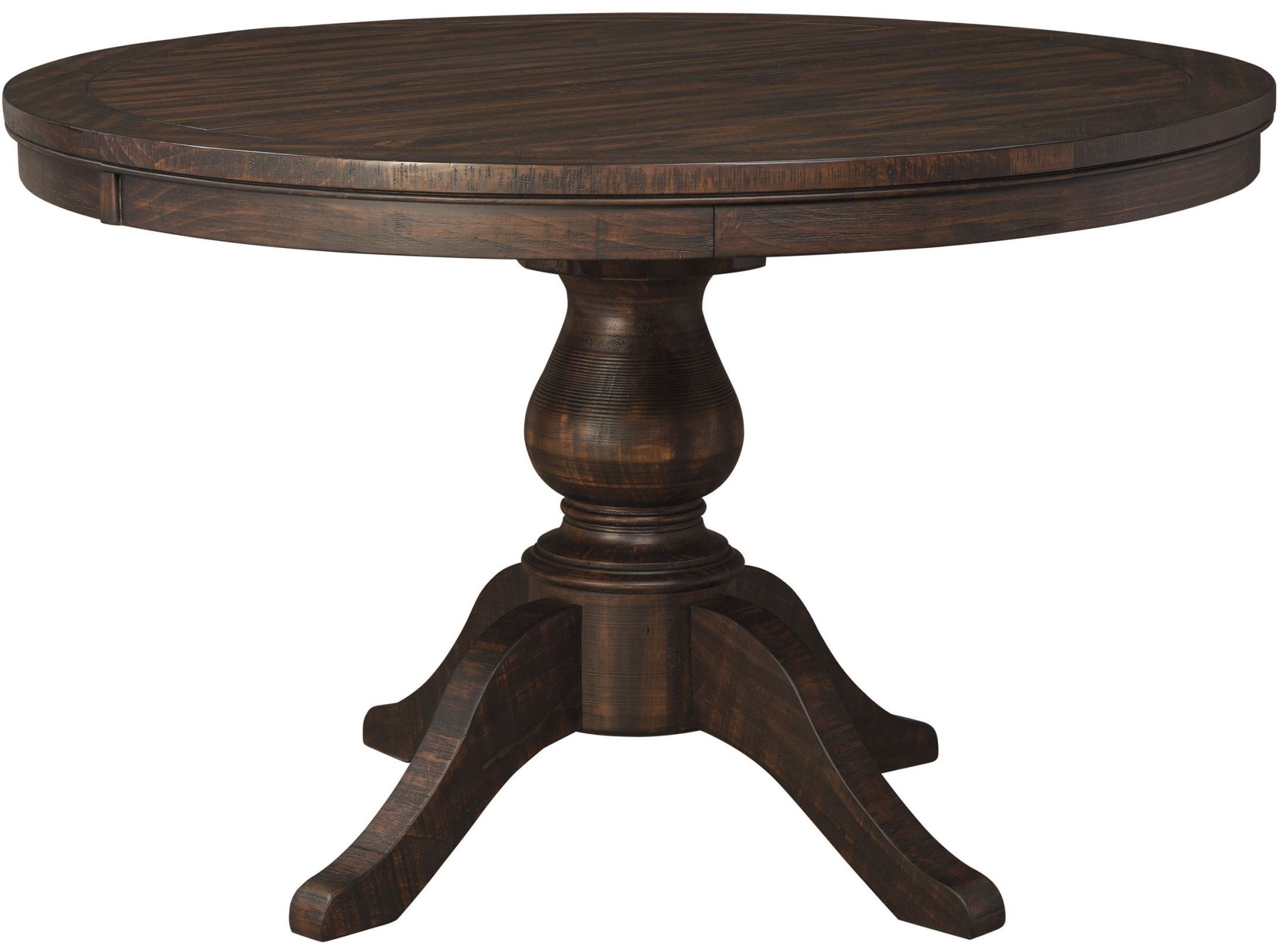 Round Pedestal Dining Table trudell dark brown round extendable pedestal dining table KGRWVGT