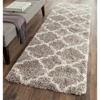 runner rug safavieh hudson quatrefoil shag grey/ ivory runner - 2u00273 ... LBAHOLU