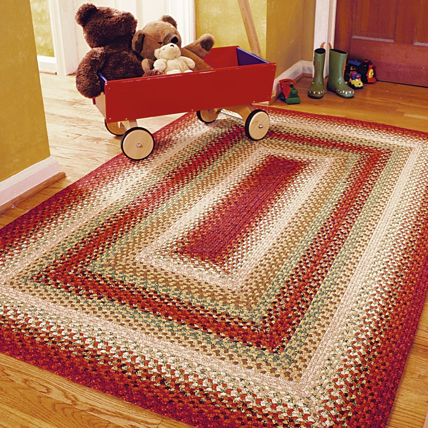 santa fe sunrise multi color cotton braided rugs EPZPEKO