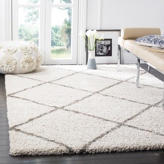 shag rugs safavieh hudson diamond shag ivory/ grey rug - 5u00271 x ... GGTMSHL