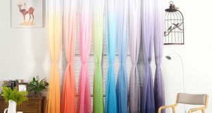 Sheer Curtain gradient sheer curtain tulle window treatment voile drape valance 1 panel  fabric MDHIMST