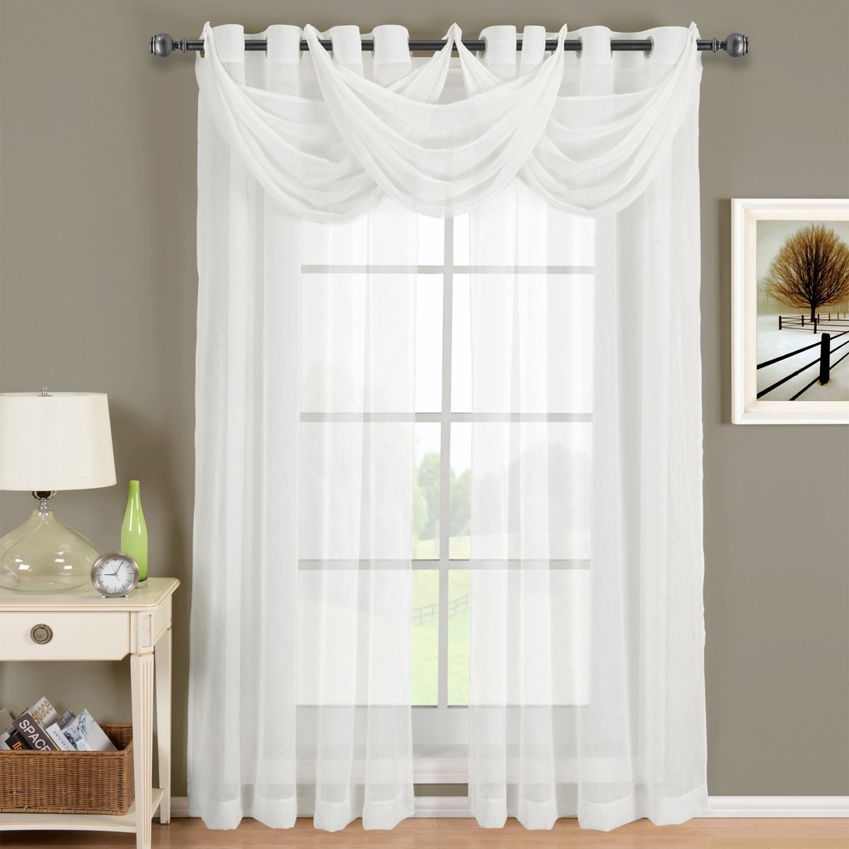 Sheer Curtain white-abri-grommet-crushed-sheer-curtain-panel-single ... BQZBIGX