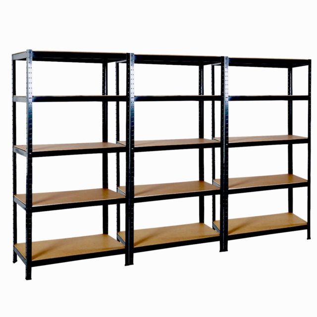 shelving units x 3 large industrial 5 tier heavy duty boltless metal shelving unit racking FIZIKCQ