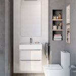 small bathroom design inspira wall-hung white gloss base unit, inspira square wall-hung basin, ASHAKDA