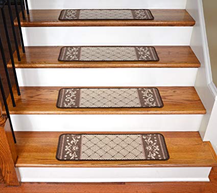 stair carpet carpet stair treads - caramel scroll border EJMDLSH