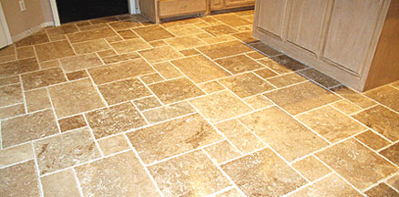 travertine flooring in a kitchen NBEKYAD