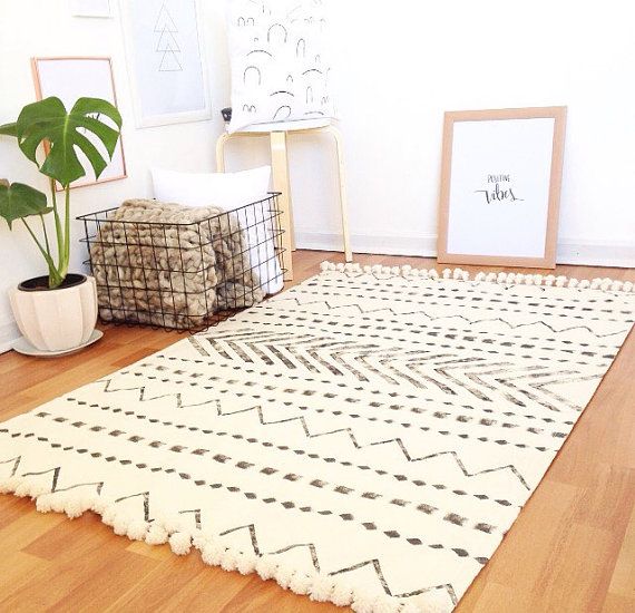 tribe scandinavian rug,area rug,carpet,floor rugs,modern rugs,white area rug,minimalist  rug,moroccan rug,black and white KDBZTPL