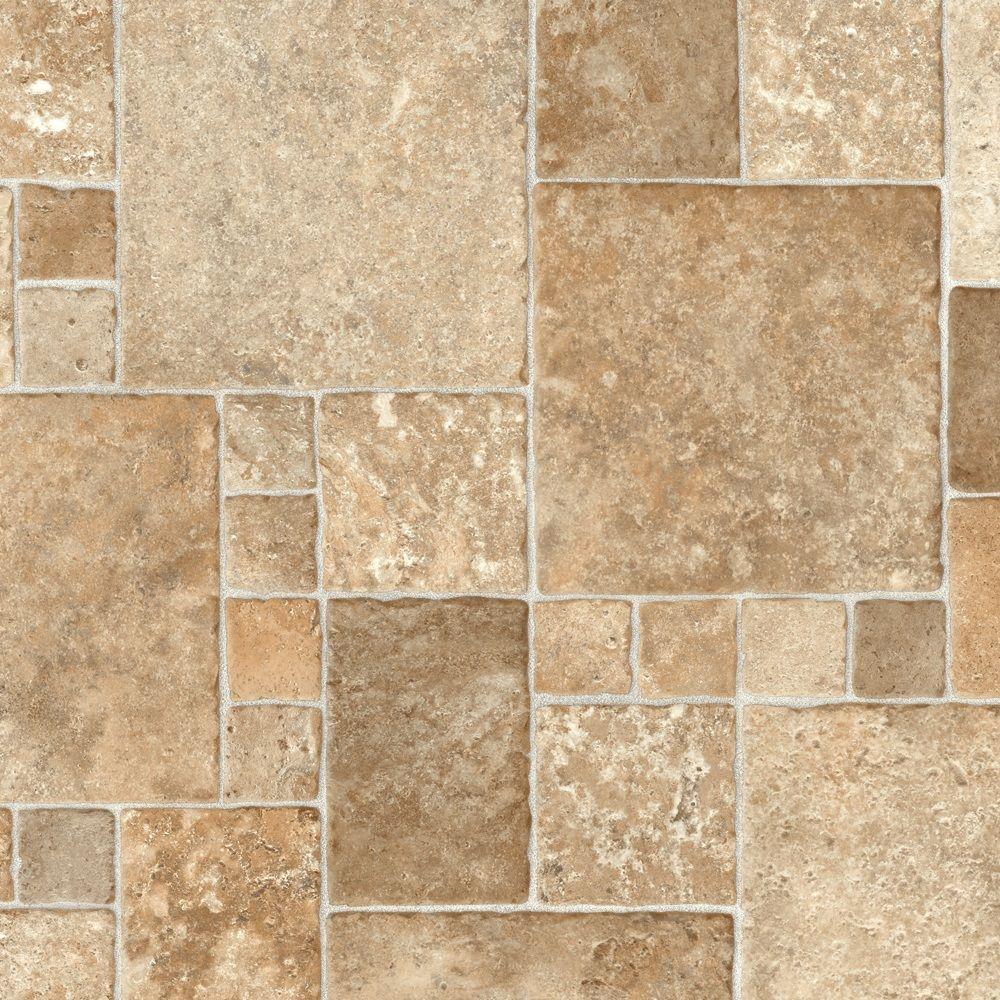 vinyl sheet flooring trafficmaster sandstone mosaic 12 ft. wide vinyl sheet CHOMRTA