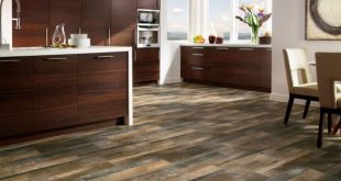 vinyl wood flooring open-plan contemporary kitchen with striking wood floor UMWAQNX