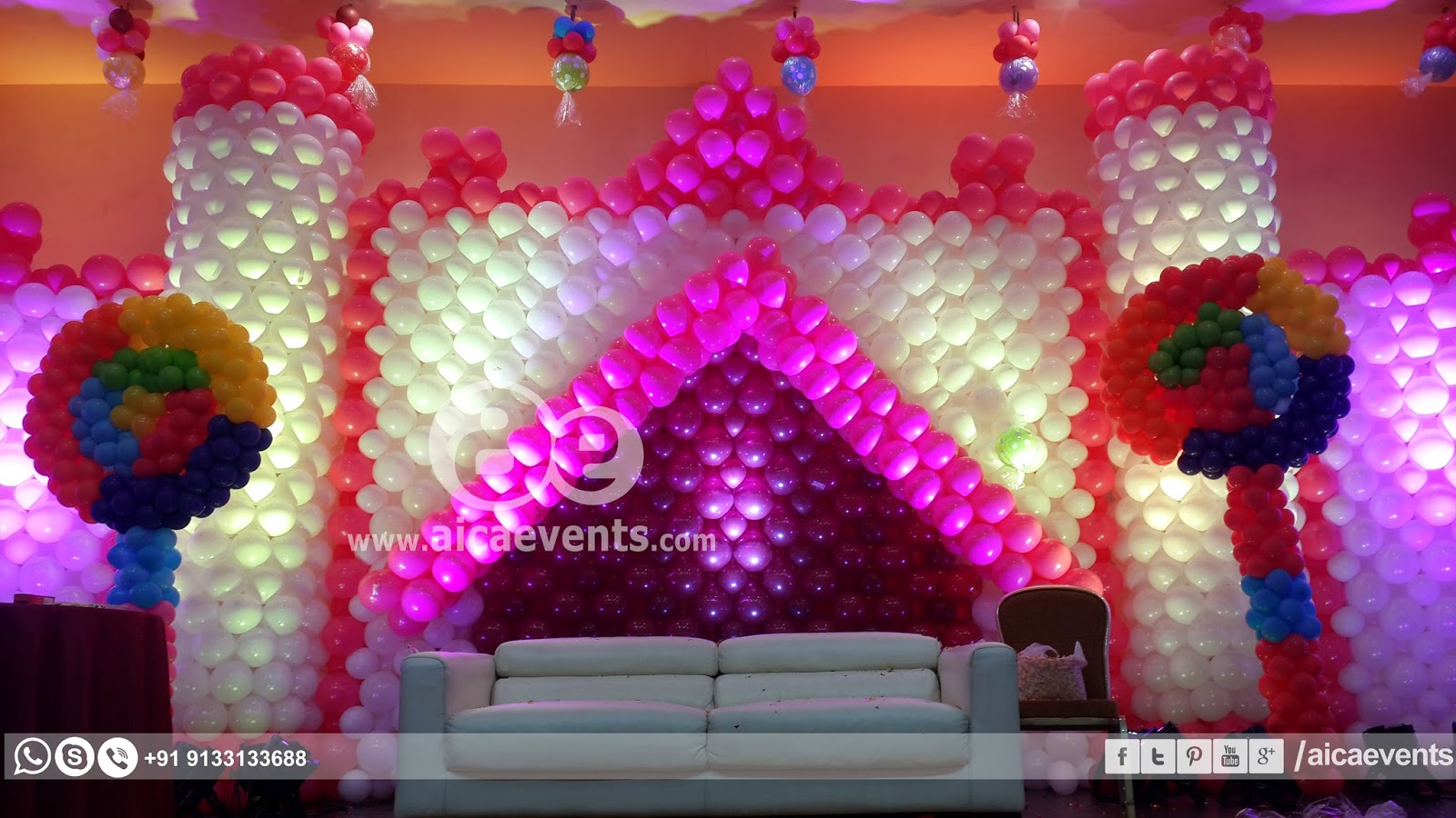 wall decoration theme castle with balloons RGDUKBZ