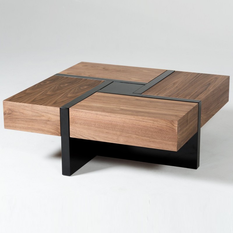 walnut coffee tables modern walnut coffee table with drawers alezio ... QYUXQKR