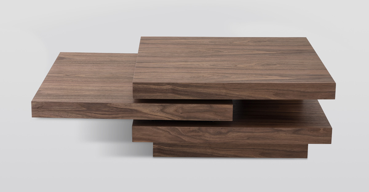 walnut coffee tables modrest lani modern walnut coffee table OWJQMRY