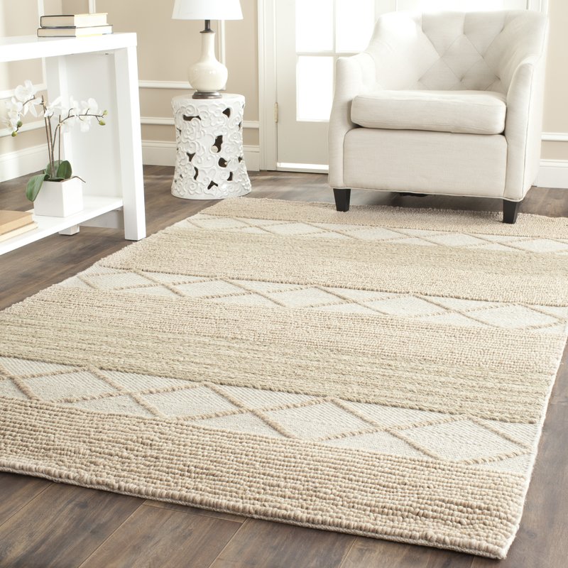 williston highlands beige tufted wool area rug BYLJTNF