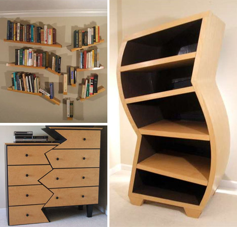 Wooden Bookcases unique-funny-funky-furniture-designs VWJNMNO