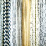 Yellow Curtains mid-century cotton canvas etched grid curtains (set of 2) - horseradish | WAYNRMZ