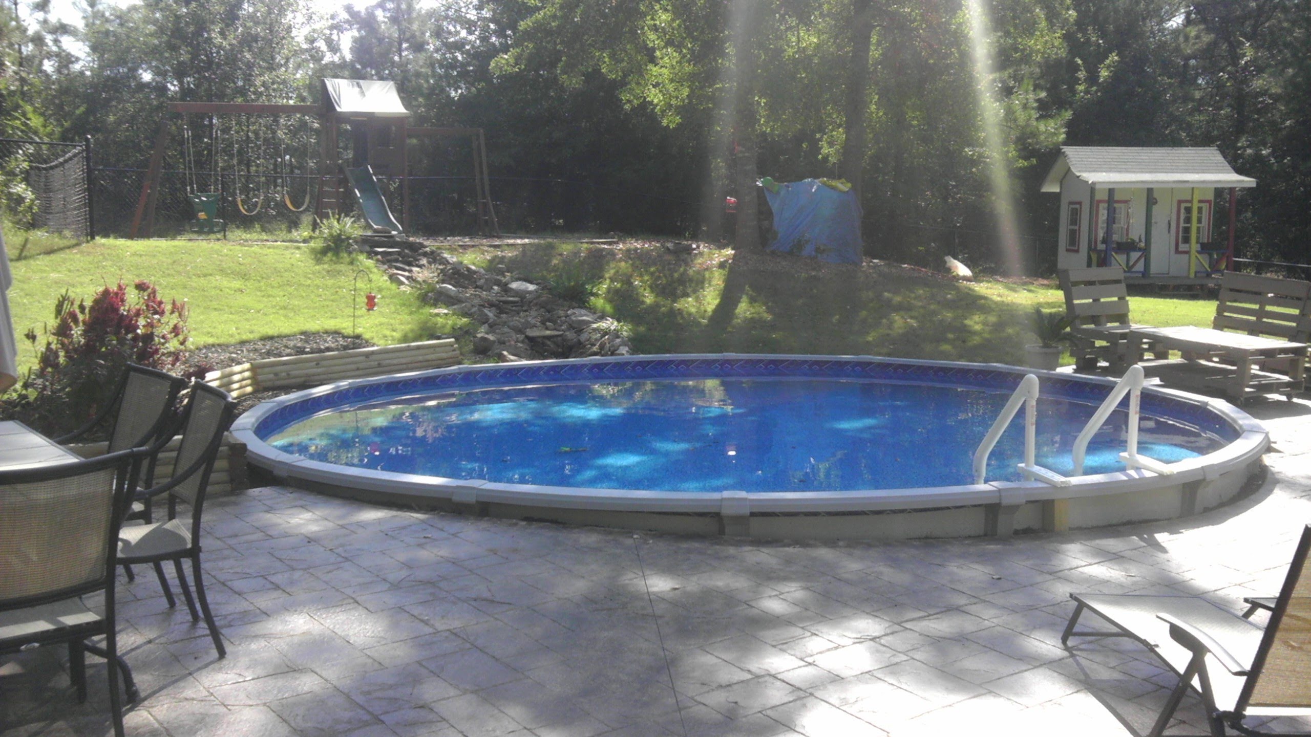 above ground pools that look like in ground dropping an above ground pool in the ground - youtube KQXUYXM