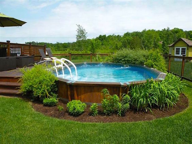 above ground pools that look like in ground landscaping around an above ground pool ENOBNRG
