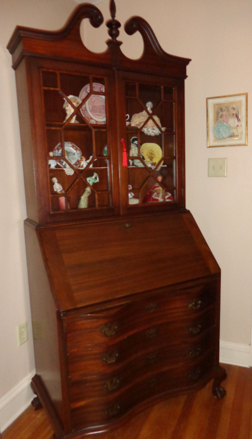 antique drop front secretary desk with bookcase - best ergonomic desk chair WPFFWXD